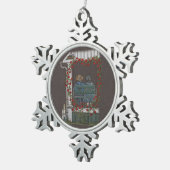 Amish Couple on Porch Swing Tin Sneeuwvlok Ornament (Rechts)