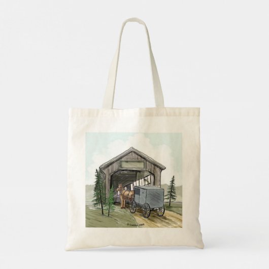 Amish Covered Bridge Canvas tas (Achterkant)
