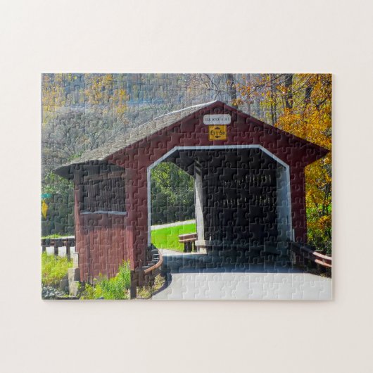 Amish Covered Bridge. Legpuzzel (Horizontaal)