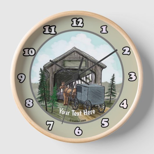 Amish Covered Bridge  Ronde Klok (Voorkant)