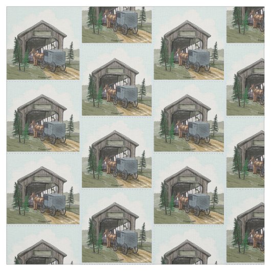 Amish Covered Bridge Stof (Swatch)