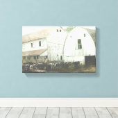 Amish Dairy Black en White Canvas Afdruk (Insitu (Houten vloer))