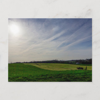 Amish door paarden getrokken ploeg, Holmes County, Briefkaart