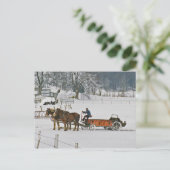 Amish Draft Horses Giddie-Up Briefkaart (Staand voorkant)