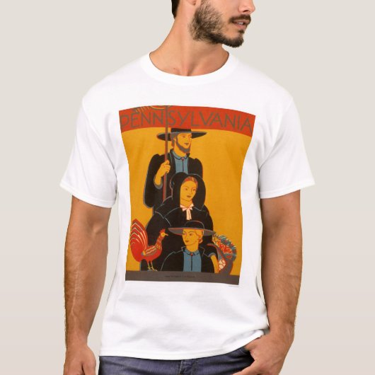 Amish Family Lancaster 1937 WPA T-shirt (Voorkant)