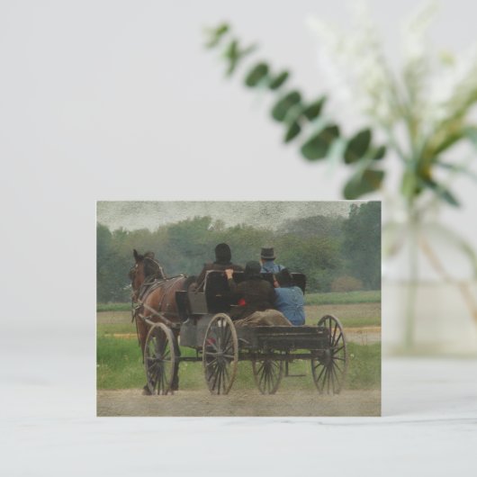 Amish Family Outing Briefkaart (Staand voorkant)