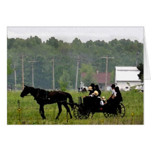 Amish Family Ride-Waterverf