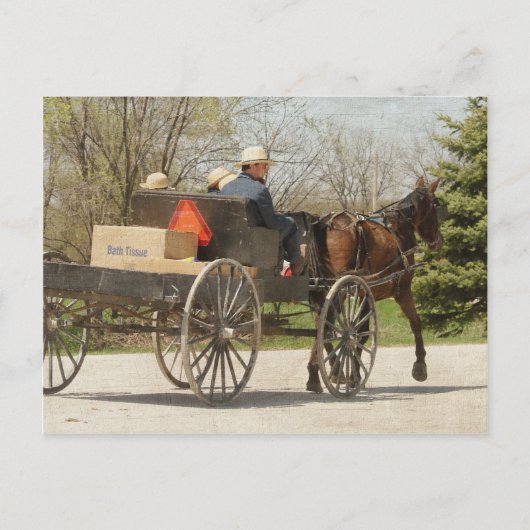 Amish Family Rubriek Home Briefkaart (Voorkant)