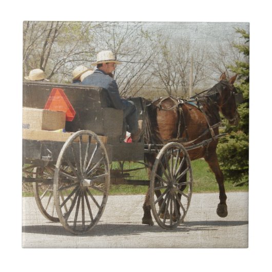 Amish Family Rubriek Home Tegeltje (Voorkant)