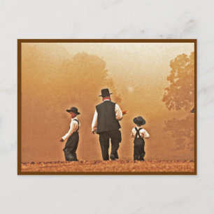 Amish Father & Sons Briefkaart