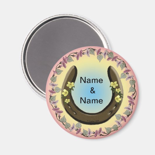 Amish Flower Hoefijzer Magneet (Voorkant / Achterkant)