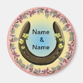 Amish Flower Hoefijzer Magneet (Voorkant)