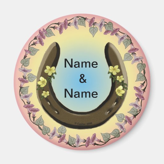 Amish Flower Hoefijzer Magneet (Voorkant)