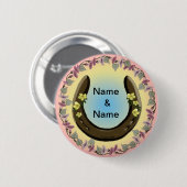 Amish Flower Hoefijzer Ronde Button 5,7 Cm (Voorkant /achterkant)