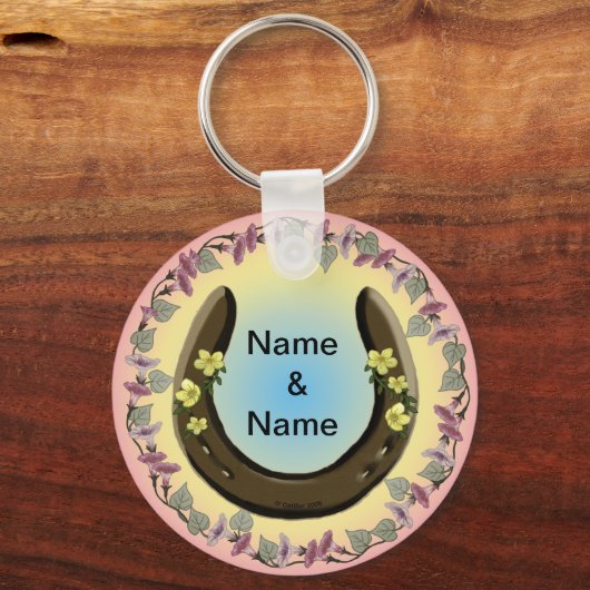 Amish Flower Hoefijzer sleutelhanger (Voorkant)