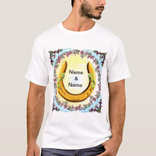 Amish Flower Hoefijzer T-Shirt