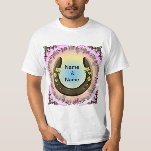 Amish Flower Hoefijzer T-shirt (Voorkant)