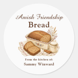 Amish Friendship Bread Thuisgemaakte Cadeau-etiket Ronde Sticker