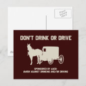 Amish - geen drink of schijf briefkaart (Voorkant / Achterkant)