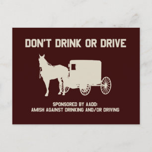 Amish - geen drink of schijf briefkaart