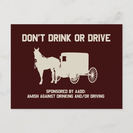 Amish - geen drink of schijf briefkaart (Voorkant)