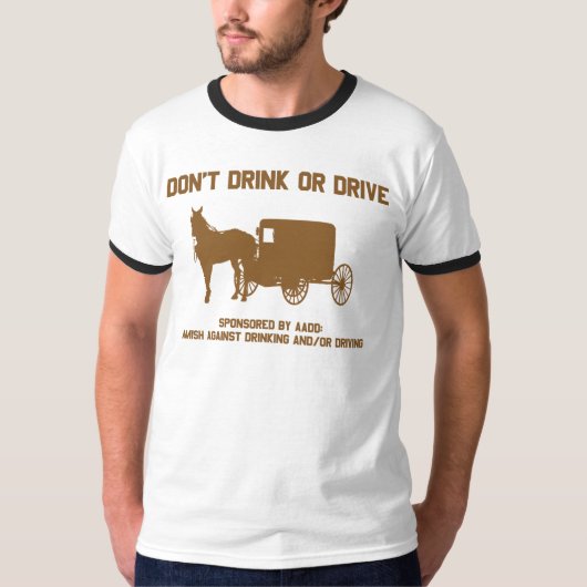 Amish - geen drink of schijf t-shirt (Voorkant)