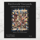 Amish gestoorde quilt wijn etiket (Enkel label)