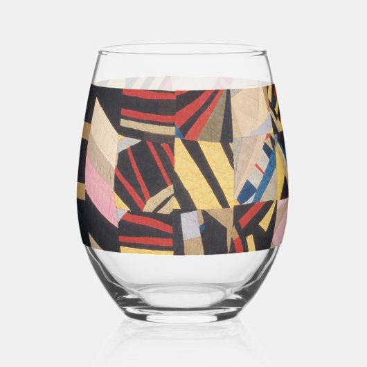Amish gestoorde quilt wijnglas zonder voet (Voorkant)