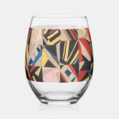 Amish gestoorde quilt wijnglas zonder voet (Links)