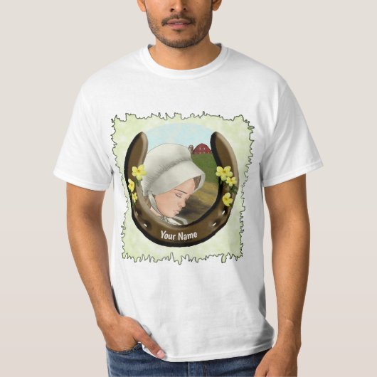 Amish Girl Hoefijzer T-shirt (Voorkant)