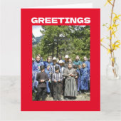AMISH GRAPPIGE KERSTKAART KAART (Gele Bloem)