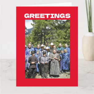 AMISH GRAPPIGE KERSTKAART KAART