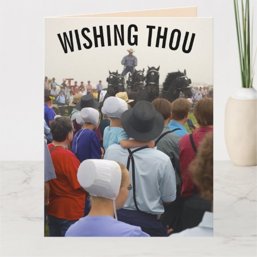 AMISH grappige verjaardagsgroet kaart (Voorkant)