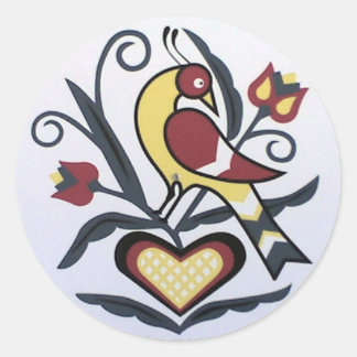 Amish Hex Lovebird Ronde Sticker
