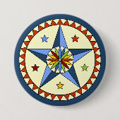 Amish - Hex Teken Sterren - GOEDE LUCK 1 Ronde Button 7,6 Cm (Voorkant)