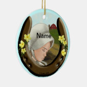 Amish Hoefijzer Girl Keramisch Ornament (Rechts)