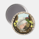 Amish Hoefijzer Girl Magneet (Voorkant / Achterkant)