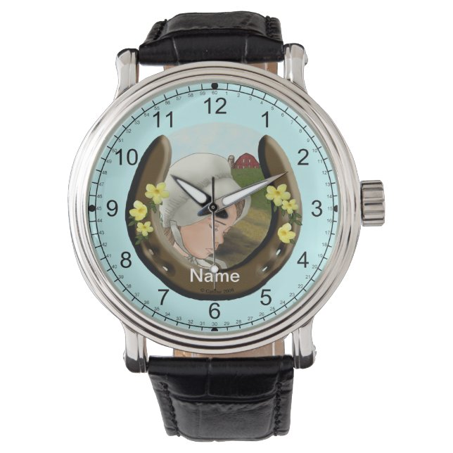 Amish Hoefijzer Meisje horloge (Voorkant)