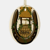 Amish Hoefijzer Wensput aangepaste naam ornament (Rechts)