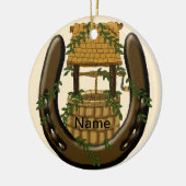 Amish Hoefijzer Wishing Well aangepaste naam ornam Keramisch Ornament (Links)