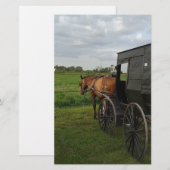 Amish Horse and Buggy at Sunset Briefpapier (Voorkant / Achterkant)