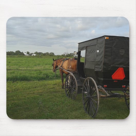 Amish Horse and Buggy at Sunset Muismat (Voorkant)