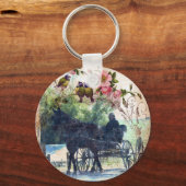 Amish Horse and Buggy Birdie Texture Sleutelhanger (Voorkant)