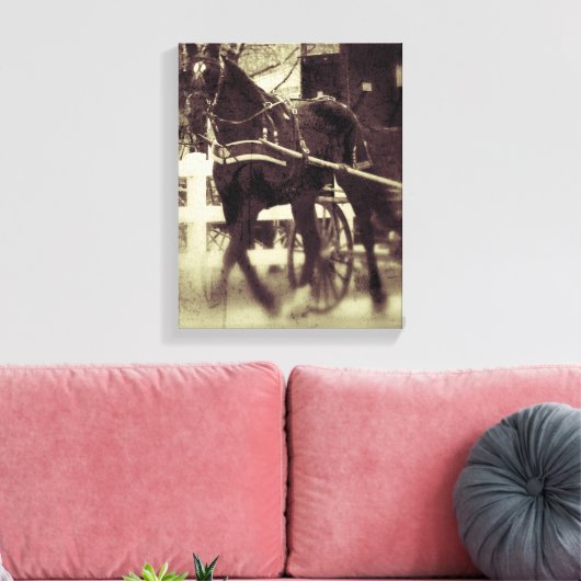 Amish Horse and Buggy Canvas Afdruk (Insitu (Woonkamer))