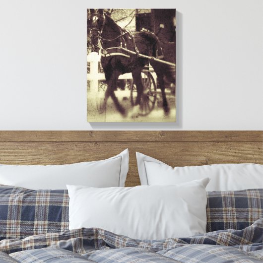 Amish Horse and Buggy Canvas Afdruk (Insitu (Slaapkamer))