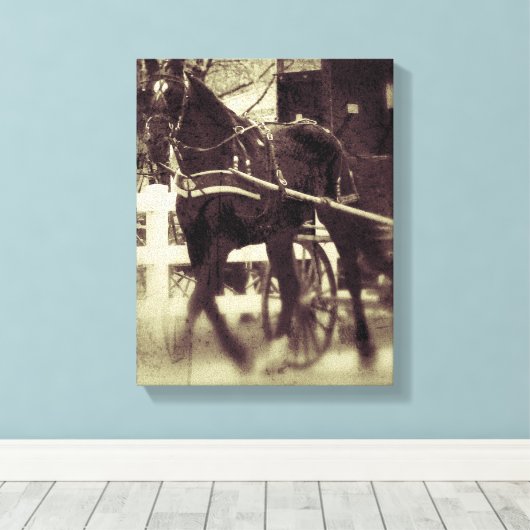 Amish Horse and Buggy Canvas Afdruk (Insitu (Houten vloer))