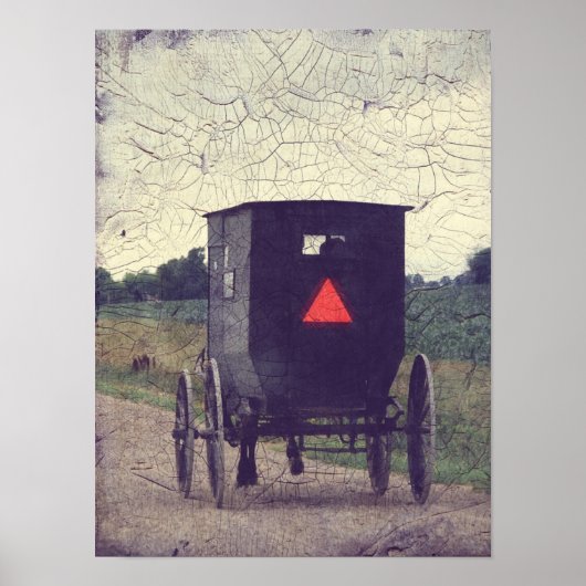 Amish Horse and Buggy, Crackle Effect Poster (Voorkant)