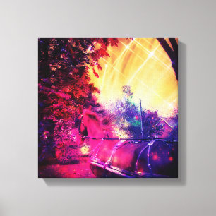 Amish Horse and Buggy Fun Digital Art Canvas Afdruk