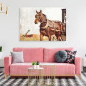 Amish Horse and Buggy in Kalona, Iowa Canvas Afdruk (Insitu (Woonkamer))