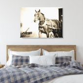 Amish Horse and Buggy in Sepia Canvas Afdruk (Insitu (Slaapkamer))